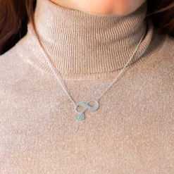 Collier argent 925 infini pampilles coeurs personnalisable 45 cm