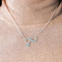 Collier argent 925 infini pampilles coeurs personnalisable 45 cm