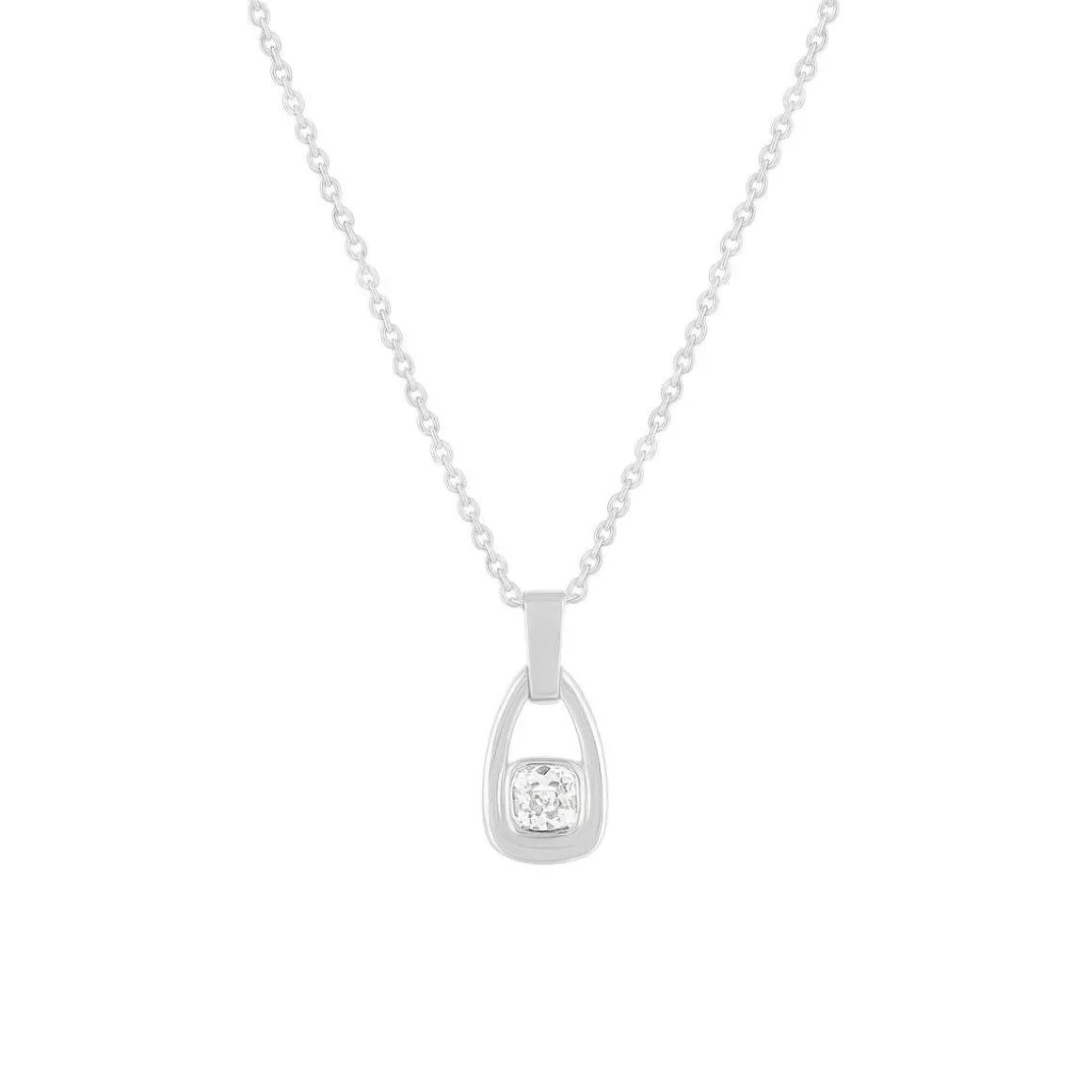 Collier argent 925 maille forçat zirconia 42 cm