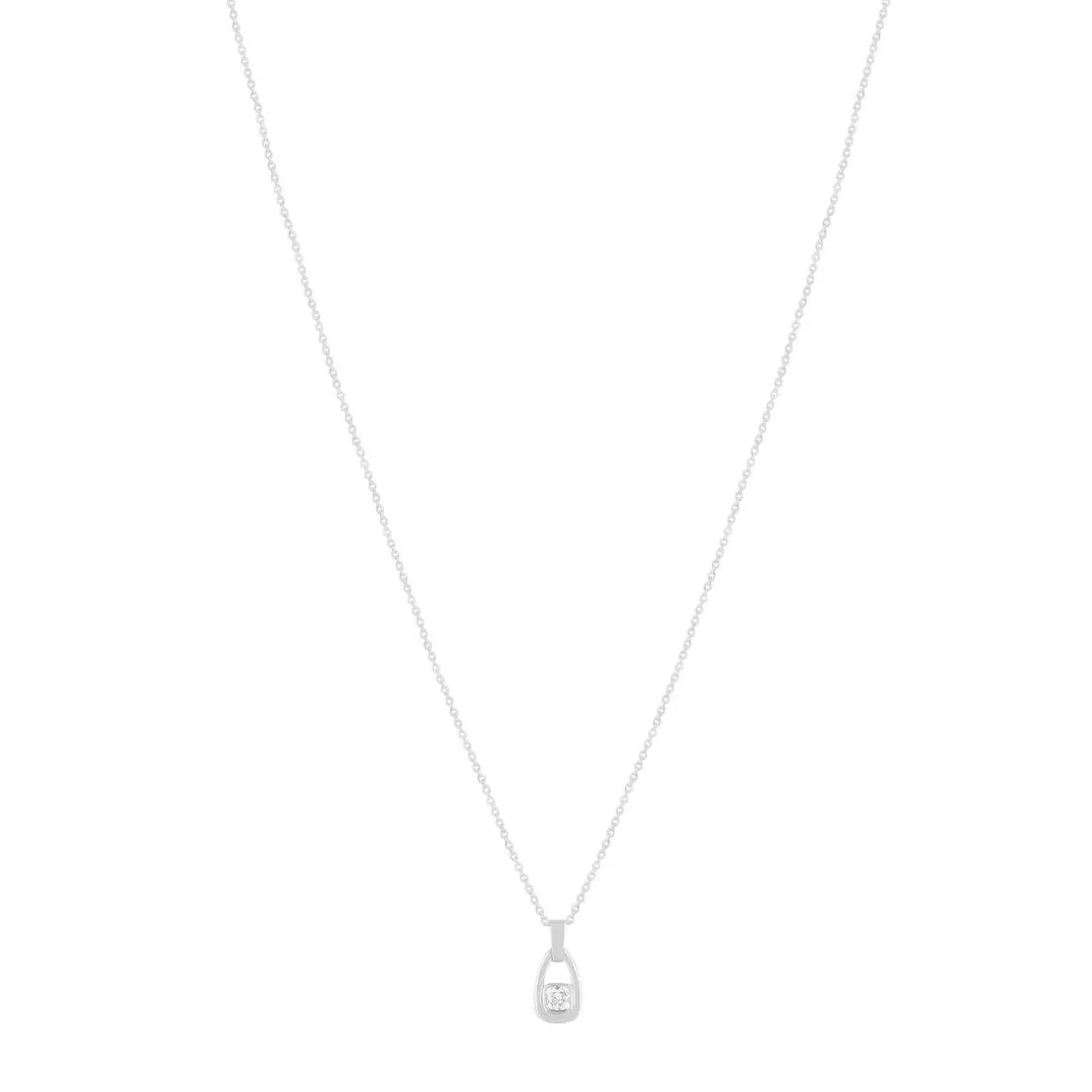 Collier argent 925 maille forçat zirconia 42 cm