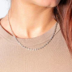 Collier argent 925 maille grain de café 45 cm