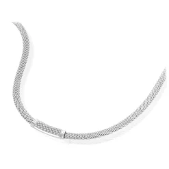 Collier argent 925 maille souple zirconias 43 cm