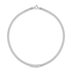Collier argent 925 maille souple zirconias 43 cm