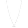 Collier argent 925 maille trombone motif T/bar zirconias. Longueur 41 cm