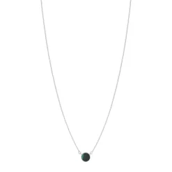 Collier argent 925 malachite 45cm