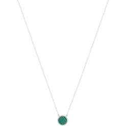 Collier argent 925 malachites 45cm