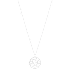 Collier argent 925 motif coeurs 45cm