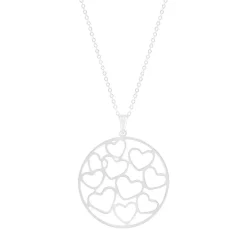 Collier argent 925 motif coeurs 45cm