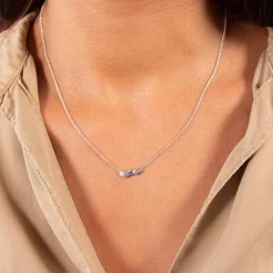 Collier argent 925 motif coeurs 45 cm
