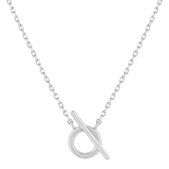 Collier argent 925 motif fermoir T/bar 45cm