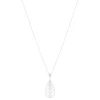 Collier argent 925 motif feuille 45cm