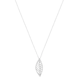 Collier argent 925 motif feuille 45cm