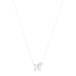 Collier argent 925 motif fleur 45cm
