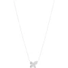 Collier argent 925 motif fleur zirconias 45cm