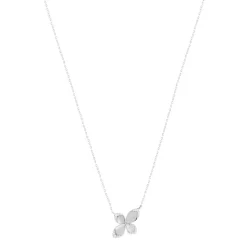Collier argent 925 motif fleur zirconias 45cm