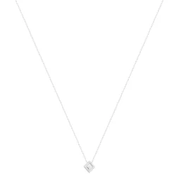 Collier argent 925, motif losange perlé 45 cm