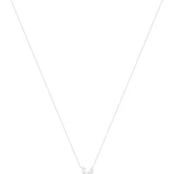 Collier argent 925 motif lune et étoiles zirconias 45cm