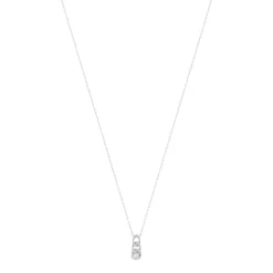 Collier argent 925 motif maille gourmette zirconia 45 cm