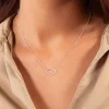 Collier argent 925 motif ovale 45 cm