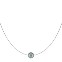 Collier argent 925 oméga perle de culture de Tahiti 45 cm