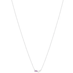 Collier argent 925 perle de Chine améthyste et topaze blanche 45cm