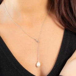 Collier argent 925 perle de Chine 45cm