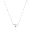 Collier argent 925 perle de Chine et topazes bleues traitées 45cm