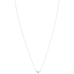 Collier argent 925 perle de Chine et topazes bleues traitées 45cm