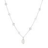 Collier argent 925 perle de Chine et zirconias 45cm