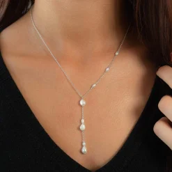 Collier argent 925 perles de Chine 45cm