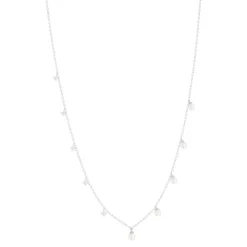 Collier argent 925 perles de Chine et zirconias 45cm