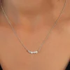 Collier argent 925 perles de Chine et zirconias 45cm