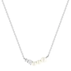 Collier argent 925 perles de Chine et zirconias 45cm