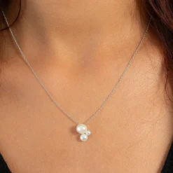 Collier argent 925 perles de Chine 45cm