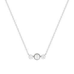 Collier argent 925 perles de Chine et zirconias 45cm