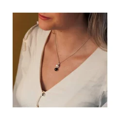 Collier argent 925 perles de culture de Tahiti et de Chine 45 cm