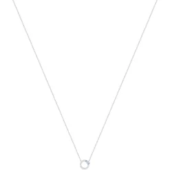 Collier argent 925 pierre imitation bleue et zirconias 45 cm