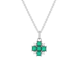 Collier argent 925 pierres synthétiques et zirconias 45cm