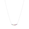 Collier argent 925 pierres synthétiques multicolores et zirconias 45cm
