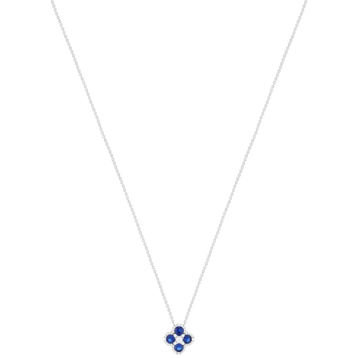 Collier argent 925 pierres synthétiques et zirconias 45cm