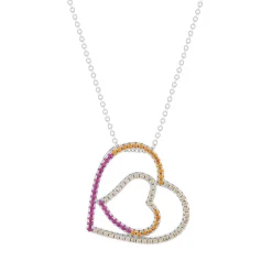 Collier argent  925 pierres synthétiques et zirconias 45cm