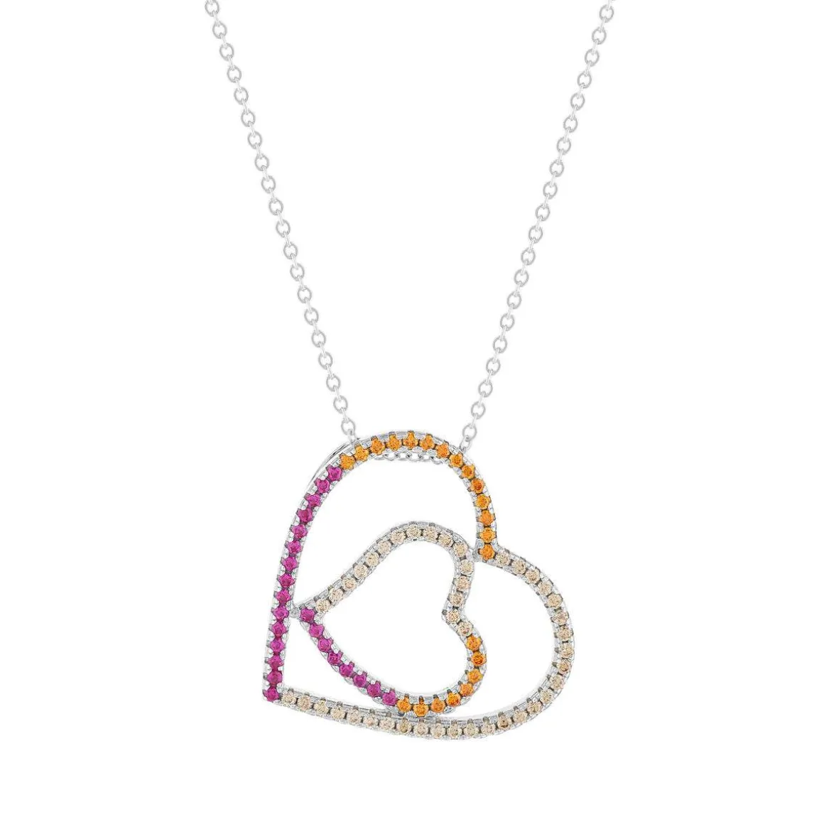 Collier argent 925 pierres synthétiques et zirconias 45cm