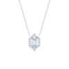 Collier argent 925 pierre synthétique bleue et zirconias 45 cm