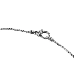 Collier argent 925 plaque spinelles noires 60cm