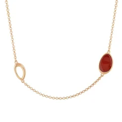 Collier argent 925 rose ambre 69cm
