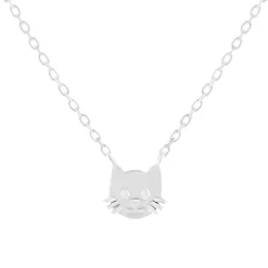 Collier argent 925 tête de chat 37cm