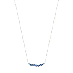 Collier argent 925 zirconias blancs et bleus 45 cm