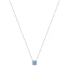 Collier argent 925 zirconias bleu clair et blanc 42cm