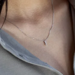 collier argent 925 zirconias 45 cm
