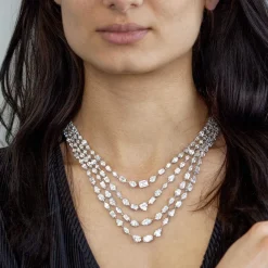 Collier argent 925 zirconias 42cm